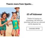 Free socks or tshirt with £5 off kidswear with M&S Sparks