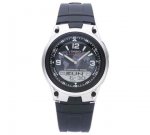 Casio Men's World Time Digital/Analogue Black Strap Watch
