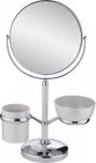 Danielle Creations Dual Sided Magnifying Pedestal Mirror - White