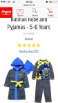 Batman pjs and bath robe half price, good few sizes left C&C