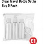 5 x Mini travel bottles with Clear back - Ideal for traveling £1.00 @ poundland