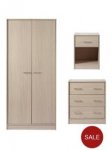 Bedroom Furniture Set - Wardrobe + Chest of Drawers + Bedside Cabinet now £107.99 delivered @ Very