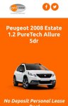 Peugeot 2008 1.2 PureTech Allure 5dr 12 month lease 179.99pm + £300 admin fee =