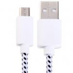 Fabric Braided Data Charging Cable 0.95m USB to Micro with code