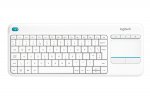 Logitech K400 Plus Wireless Touch Keyboard for Windows, Android and Chrome - QWERTY, UK Layout, White, 2yr warranty