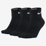 3 Pairs Nike Cotton Black Cushioned Quarter Socks (using codes)