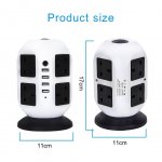 ArtMK 2M/5.56ft Extension Lead Socket Vertical Power Strip With Surge Protector Overload Protection With 4 USB Charging Ports Station 8 Way Outlets (Prime non prime &pound;18.85) @ Sold by ArtmarkDirect * Lightning Deal