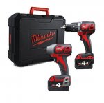 Milwaukee combi hammer drill and impact driver pair. with voucher code 32q0pcf