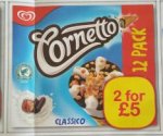 Classic Cornetto 12 pack. 2 for £5.00 at Farmfoods