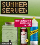 Pimm's Bundle @ Ocado,5L Kilner Barrel with Tap, 1L Pimm's and 3 x 2L Lemonade Saving of £20.86