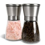Lowest price ever - Allezola Premium Salt and Pepper Grinder Set with an Adjustable Ceramic Rotor and Glass Body