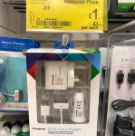 Polaroid 3-in-1 30 Pin iPhone Charger Kit Reduced £1.00 from £11 instore @ ASDA