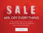 SALE 60% OFF EVERYTHING