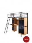 Kidspace Ohio High Sleeper with Desk, Wardrobe, Storage and Premium Mattress was £686 now £257.99 Delivered at Very