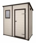 Keter Manor Pent Outdoor Plastic Garden Storage Shed, 6 x 4 feet - Large, Beige Del