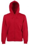 Fruit of the Loom Mens Zip Through Hooded Sweatshirt Hoodie (Red - Large)
