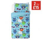 Childrens and toddler bedding sets from £3.59 eg monster toddler set monster single size £3.99 more in post