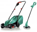Bosch Rotak Corded Mower and Trimmer Twin Pack
