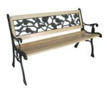 Livio 2 seater wooden garden bench with rose design back