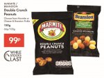 Marmite or Branston Cheese and Pickle flavour Double Crunch Peanuts 150g