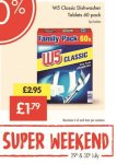 W5 Classic Dishwasher Tablets x 60 for £1.79 @ Lidl from 29th