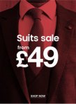 Suits Sale from £49 @ Burton plus an extra 10% off with code (SALE10) and Free Delivery on orders £30