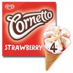 Cornetto Classico/Strawberry/Mint Ice Cream Cone 4 X90ml