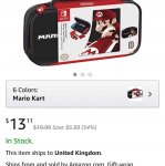 Mario Kart Travel Deluxe Nintendo Switch case at Amazon US for £15.61 delivered