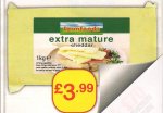 1kg Extra mature Cheddar cheese @ Farmfoods £3.99