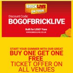 NEC Bricklive BOGOF on ALL tickets inc premium! £20.00 each + £1.75pp booking fee