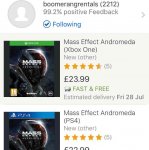 Mass Effect Andromeda (PS4/Xbox One) £22.99 Boomerang on eBay