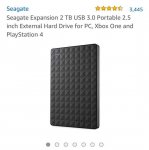 Seagate Expansion 2 TB USB 3.0 Portable 2.5 inch External Hard Drive for £54.99 @ Amazon