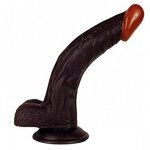 NMC Curved Passion Realistic sex toy with Suction Base, 7.5 inch - Flesh Black Adult Superstore