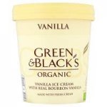 Green & Blacks Organic Vanilla / Chocolate / Chocolate Mint / Vanilla Ice Cream with a Chocolate Sauce / White Chocolate and Raspberry Swirl / Chocolate Orange Ice Cream / Green and Black's Organic Vanilla Caramel Nut Ice Cream (500ml)