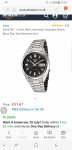 SEIKO SNXS79K - 5 Gent Men's Automatic Analogue Watch, Black Dial, Steel Bracelet Grey £51.67 - Now £49.70 @ Amazon