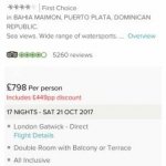  Dominican Republic 17 nights all inclusive - £798pp @ First Choice (flying from London Gatwick 21/10/17)
