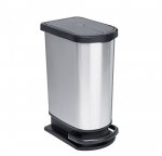 Rotho 50L 44 x 29 x 67 cm Mono Paso Pedal Bin, Silver
