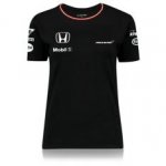 McLaren Honda Womens Ladies Official 2016 Team Set Up T Shirt Tee Top - Black