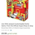 Uno Wild Jackpot - Argos Shop eBay - £6.99 Free delivery