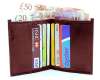 Genuine leather brown slim wallet RFID SAFE. Card and cash Sold by WALLETS KING - add on item