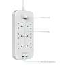 Extension Lead, Power Strip Surge Protector USB Sockets Charger with 1.5M Power Cord + 2 USB Ports w/Prime + Code BJSJJSKM