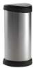 Curver Metal Effect One Touch Deco Bin, 40 L - Silver