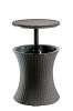 Keter Pacific Rattan Style Outdoor Cool Bar Ice Cooler Table Brown