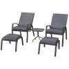 Vilamoura reclining chairs. Footstools and table