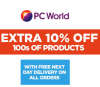  Extra 10% (some items 20%) off 100's of Items + Free Next Day Delivery on All Orders @ PC World Ends Monday 28th Aug