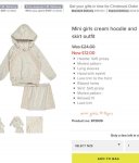 Mini girls cream hoodie and skirt outfit online