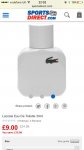 Lacoste blanc 30ml £13.99 delivered @ sports direct