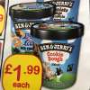BEN & JERRY'S ice cream 500ml each @ Farmfoods - various flavours (cookie dough/Phish food/Chocolate brownie/etc:)