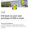  £10 off £40 spend at Lidl. (HSBC and First Direct Customers Only)
