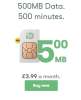  iD Mobile 1 month - 500 mins, 5,000 texts, 500MB 4g data (good for low users) 